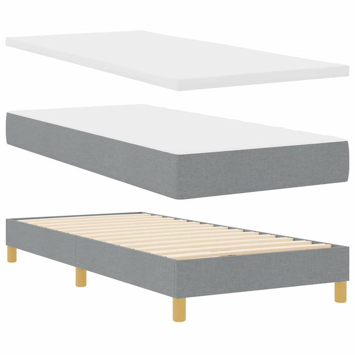 Pat cu arcuri cu headboard Gri deschis 100 x 200 cm țesătură WALTI