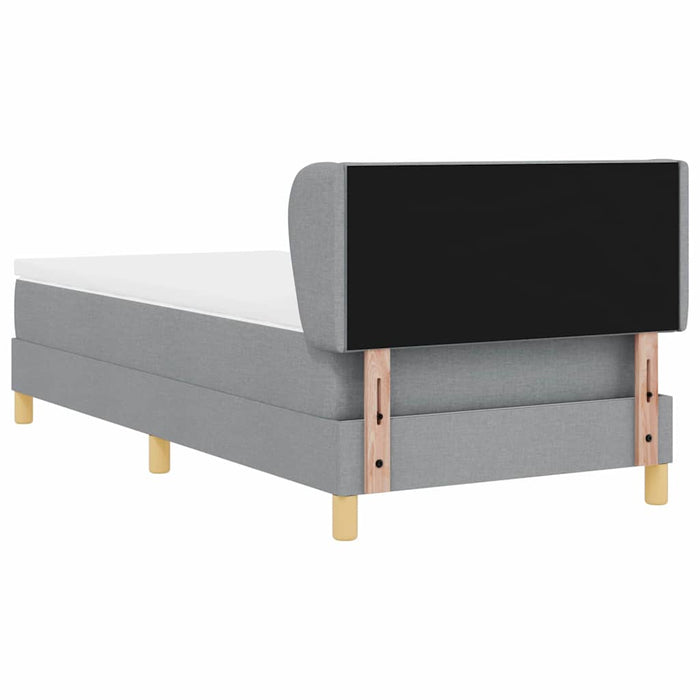 Pat cu arcuri cu headboard Gri deschis 100 x 200 cm țesătură WALTI