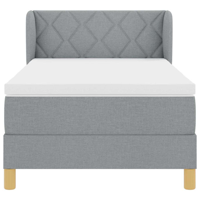 Pat cu arcuri cu headboard Gri deschis 100 x 200 cm țesătură WALTI