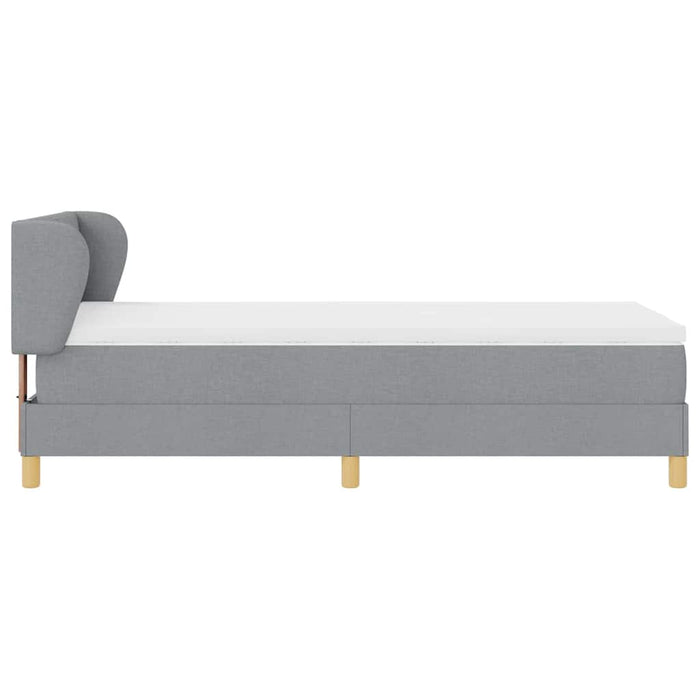 Pat cu arcuri cu headboard Gri deschis 100 x 200 cm țesătură WALTI