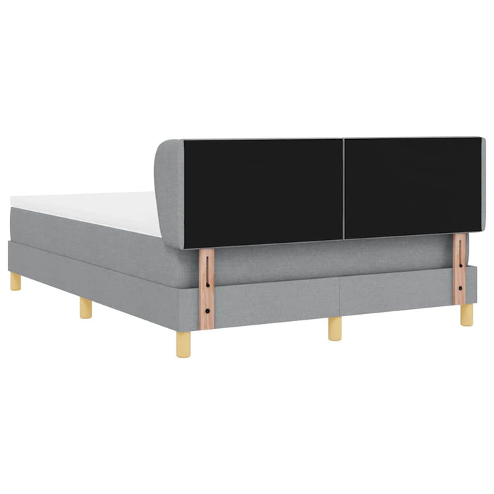 Pat cu arcuri cu headboard Gri deschis 140 x 190 cm țesătură WALTI
