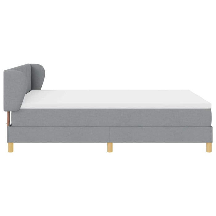 Pat cu arcuri cu headboard Gri deschis 140 x 190 cm țesătură WALTI
