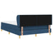 Pat cu arcuri cu headboard albastru 140 x 190 cm țesătură - WALTI WALTI