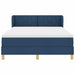 Pat cu arcuri cu headboard albastru 140 x 190 cm țesătură - WALTI WALTI