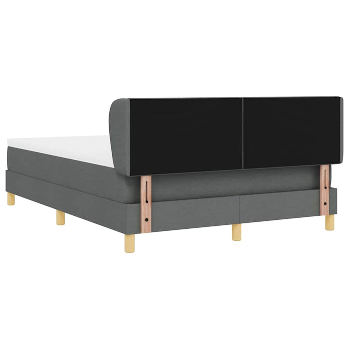 Pat cu arcuri cu headboard Gri închis 140 x 200 cm țesătură WALTI
