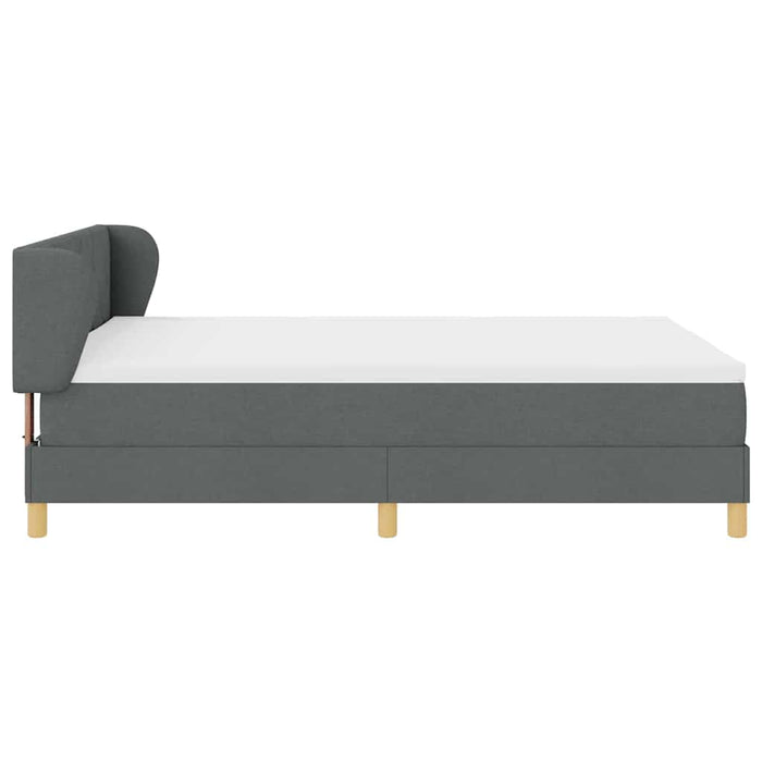 Pat cu arcuri cu headboard Gri închis 140 x 200 cm țesătură WALTI