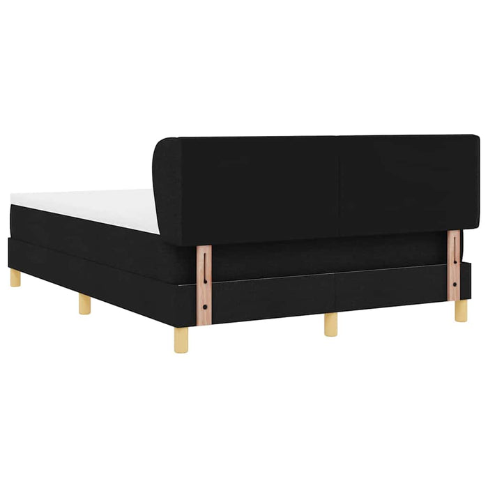 Pat cu arcuri cu headboard Negru 140 x 200 cm țesătură WALTI