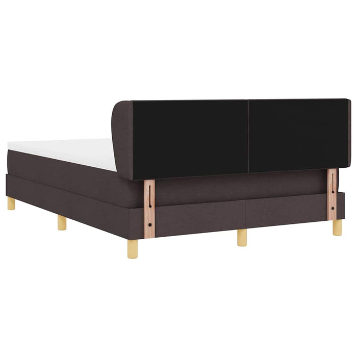 Pat cu arcuri cu headboard Maro închis 160 x 200 cm țesătură WALTI