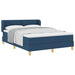 Pat cu arcuri cu headboard albastru 160 x 200 cm țesătură - WALTI WALTI
