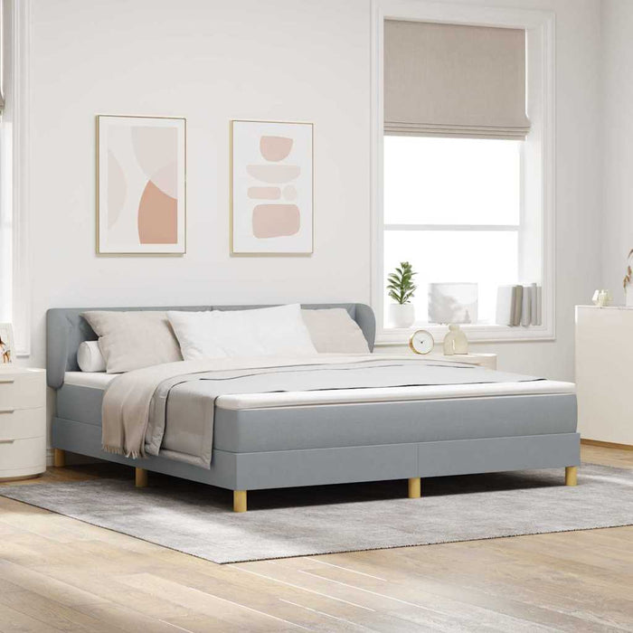Pat cu arcuri cu headboard Gri deschis 180 x 200 cm țesătură WALTI