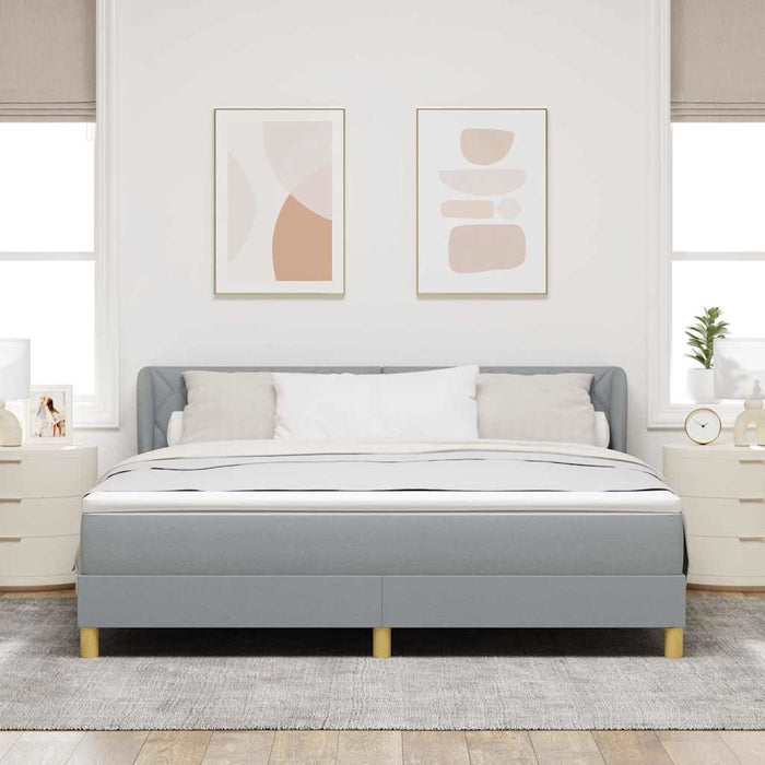 Pat cu arcuri cu headboard Gri deschis 180 x 200 cm țesătură WALTI