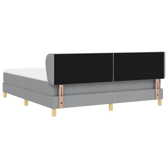 Pat cu arcuri cu headboard Gri deschis 180 x 200 cm țesătură WALTI