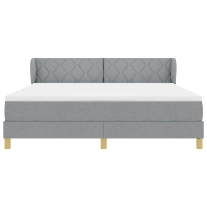 Pat cu arcuri cu headboard Gri deschis 180 x 200 cm țesătură WALTI