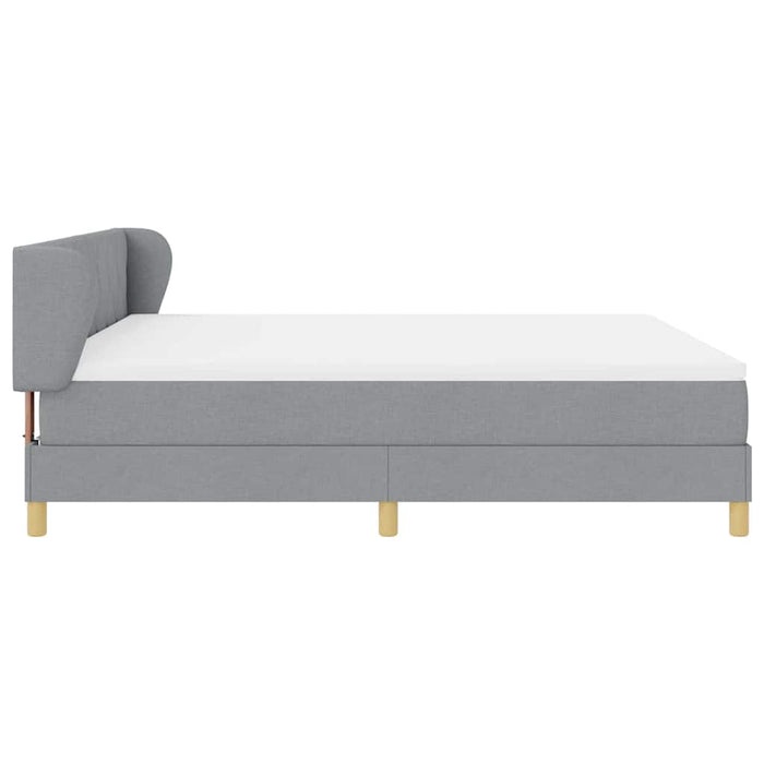 Pat cu arcuri cu headboard Gri deschis 180 x 200 cm țesătură WALTI