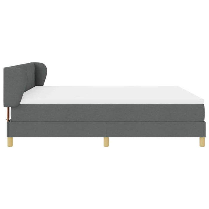 Pat cu arcuri cu headboard Gri închis 180 x 200 cm țesătură - WALTI WALTI