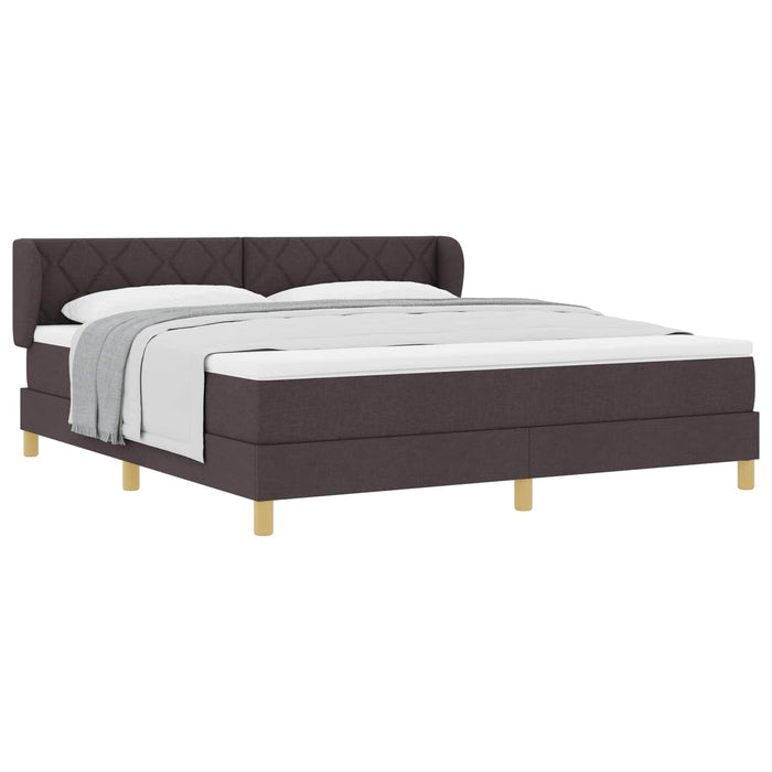 Pat cu arcuri cu headboard Maro închis 180 x 200 cm țesătură - WALTI WALTI