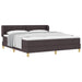 Pat cu arcuri cu headboard Maro închis 180 x 200 cm țesătură - WALTI WALTI