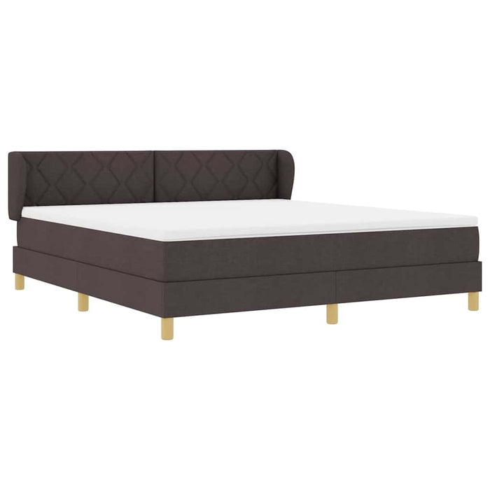 Pat cu arcuri cu headboard Maro închis 180 x 200 cm țesătură - WALTI WALTI