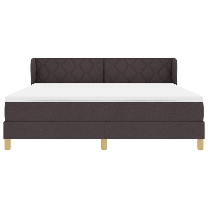 Pat cu arcuri cu headboard Maro închis 180 x 200 cm țesătură - WALTI WALTI