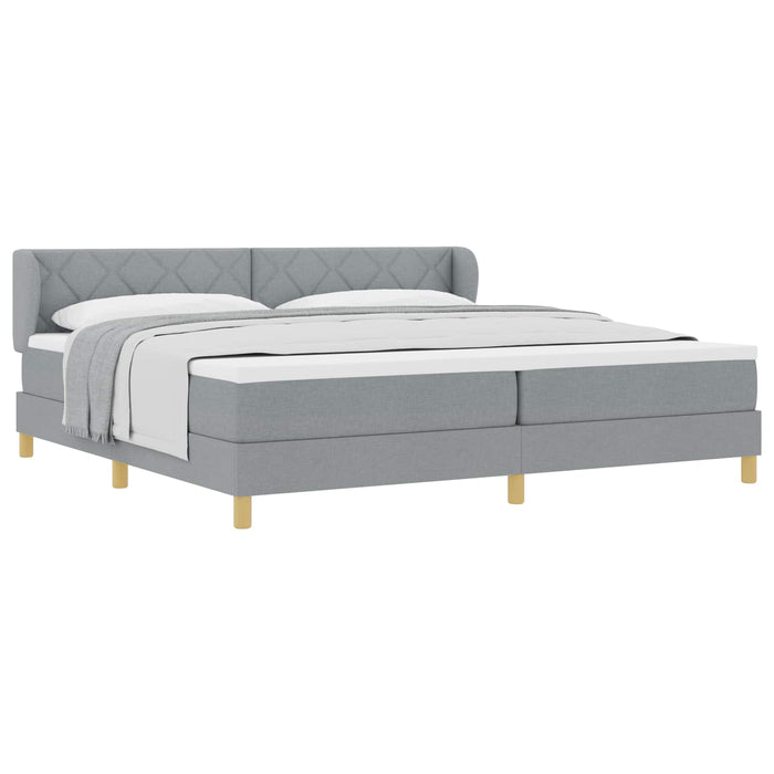Pat cu arcuri cu saltea Gri deschis 200 x 200 cm țesătură - WALTI WALTI