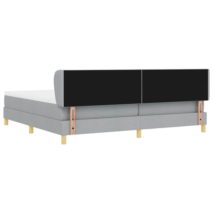 Pat cu arcuri cu saltea Gri deschis 200 x 200 cm țesătură - WALTI WALTI