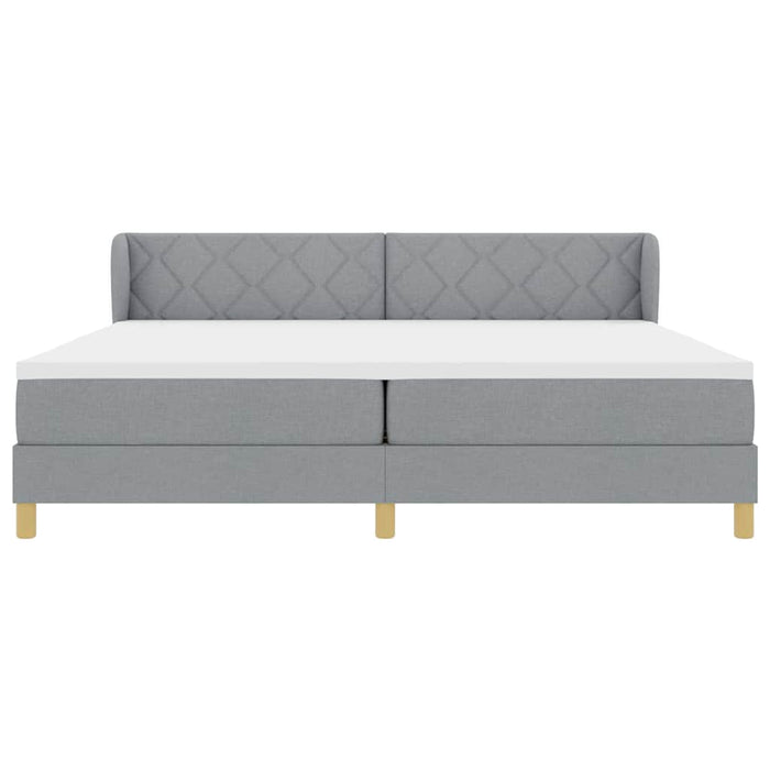 Pat cu arcuri cu saltea Gri deschis 200 x 200 cm țesătură - WALTI WALTI