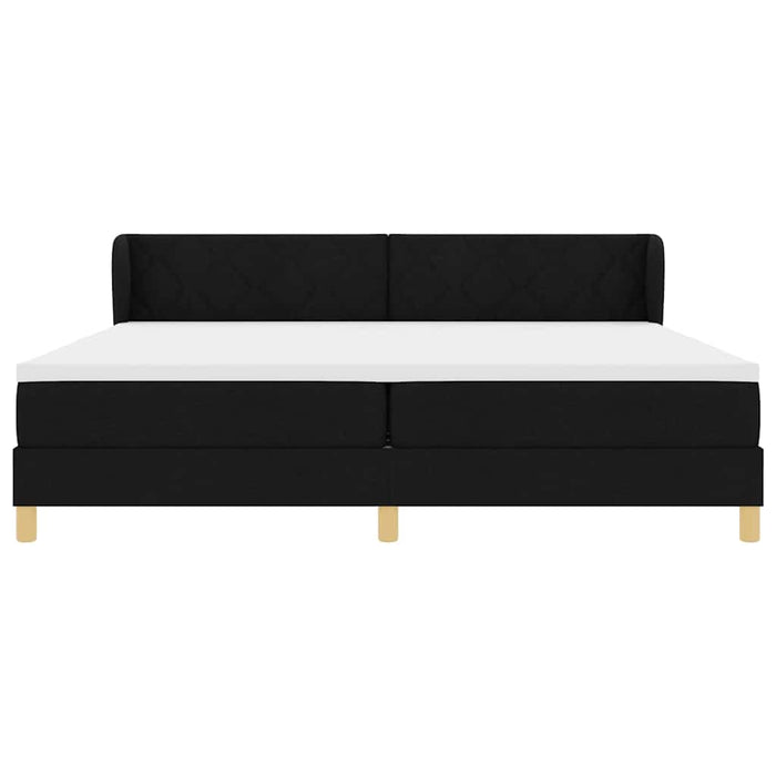 Pat cu arcuri cu saltea Negru 200 x 200 cm țesătură - WALTI WALTI