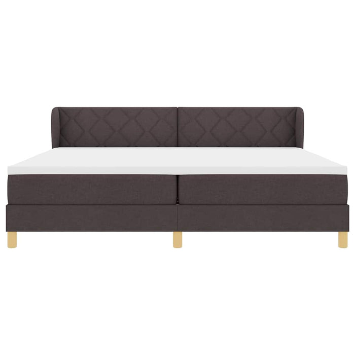 Pat cu arcuri cu saltea Maro închis 200 x 200 cm țesătură - WALTI WALTI
