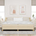 Pat cu arcuri cu saltea cu headboard Crem 200 x 200 cm țesătură - WALTI WALTI