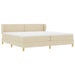 Pat cu arcuri cu saltea cu headboard Crem 200 x 200 cm țesătură - WALTI WALTI