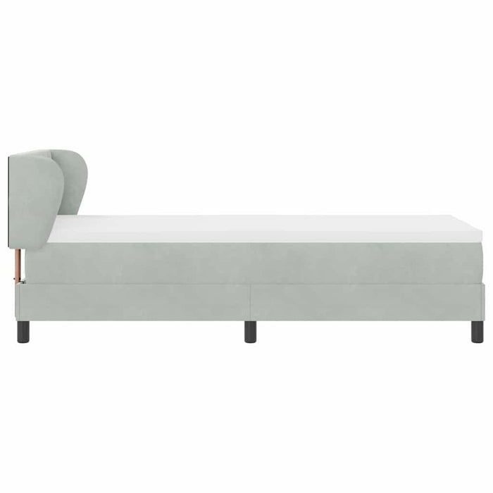 Pat cu arcuri cu saltea Gri deschis 80 x 200 cm Catifea - WALTI WALTI