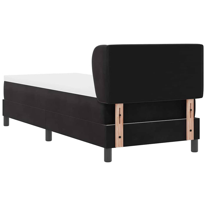 Pat cu arcuri cu saltea cu headboard Negru 80 x 200 cm Catifea - WALTI WALTI