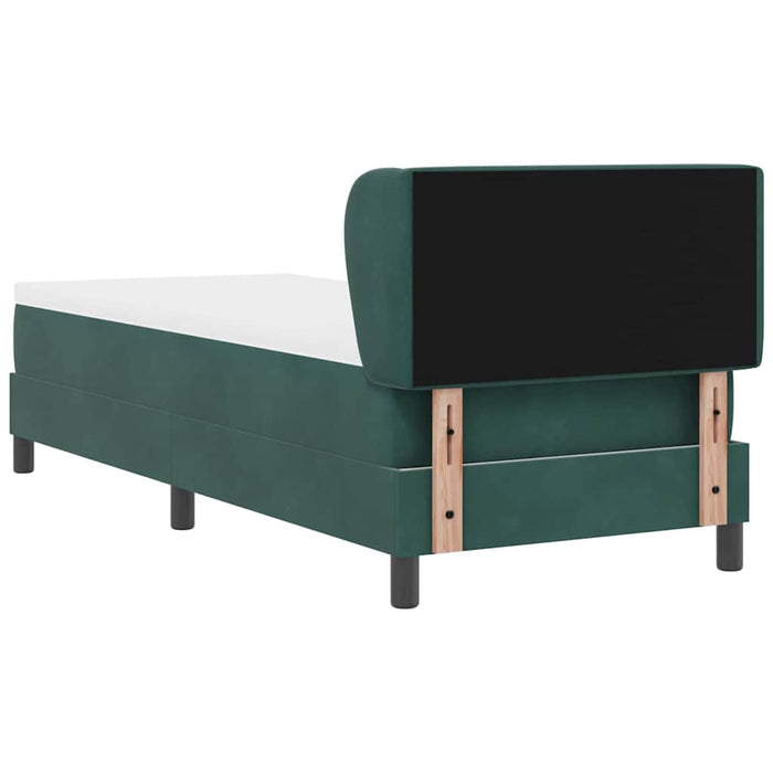 Pat cu arcuri cu headboard Verde închis 80 x 200 cm Catifea - WALTI WALTI