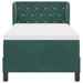 Pat cu arcuri cu headboard Verde închis 80 x 200 cm Catifea - WALTI WALTI