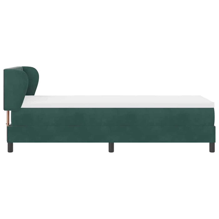 Pat cu arcuri cu headboard Verde închis 80 x 200 cm Catifea - WALTI WALTI