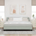 Pat cu arcuri cu headboard Gri deschis 180 x 200 cm Catifea - WALTI WALTI