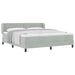 Pat cu arcuri cu headboard Gri deschis 180 x 200 cm Catifea - WALTI WALTI