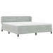 Pat cu arcuri cu headboard Gri deschis 180 x 200 cm Catifea - WALTI WALTI