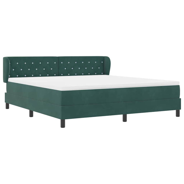 Pat cu arcuri cu headboard Verde închis 180 x 200 cm Catifea - WALTI WALTI