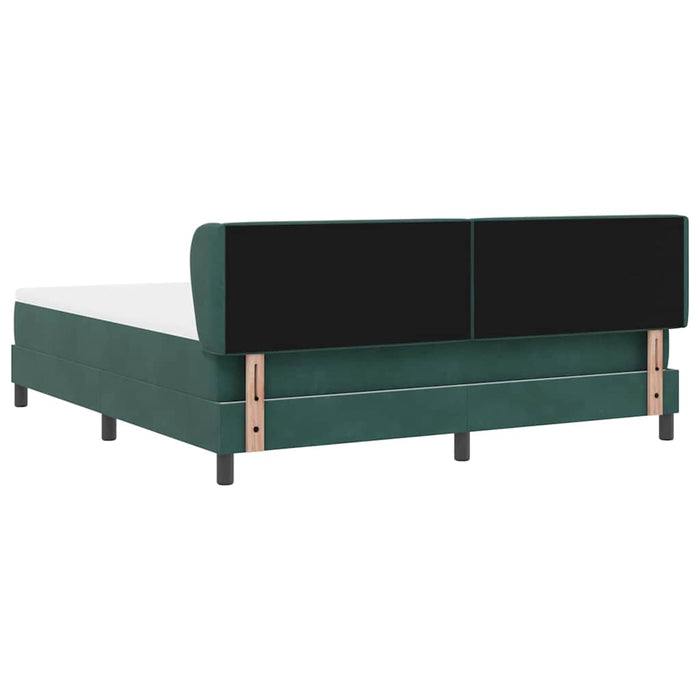 Pat cu arcuri cu headboard Verde închis 180 x 200 cm Catifea - WALTI WALTI