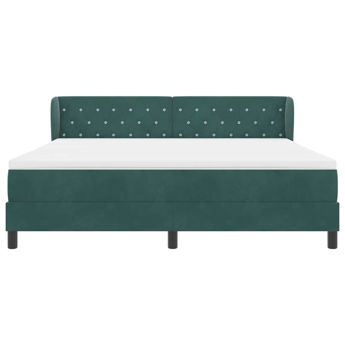 Pat cu arcuri cu headboard Verde închis 180 x 200 cm Catifea - WALTI WALTI