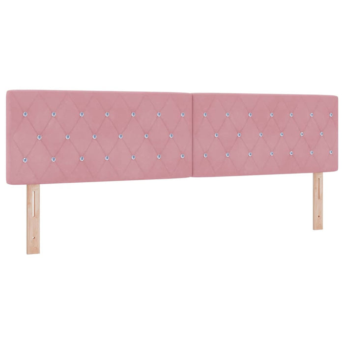 Pat cu arcuri cu saltea cu headboard Roz 180 x 200 cm Catifea - WALTI WALTI