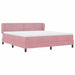 Pat cu arcuri cu saltea cu headboard Roz 180 x 200 cm Catifea - WALTI WALTI