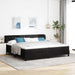 Pat cu arcuri cu saltea cu headboard Negru 200 x 200 cm Catifea - WALTI WALTI