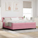 Pat cu arcuri cu headboard Roz 200 x 200 cm Catifea - WALTI WALTI