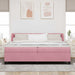 Pat cu arcuri cu headboard Roz 200 x 200 cm Catifea - WALTI WALTI