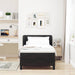 Pat cu arcuri cu saltea cu headboard Negru 80 x 200 cm Catifea - WALTI WALTI