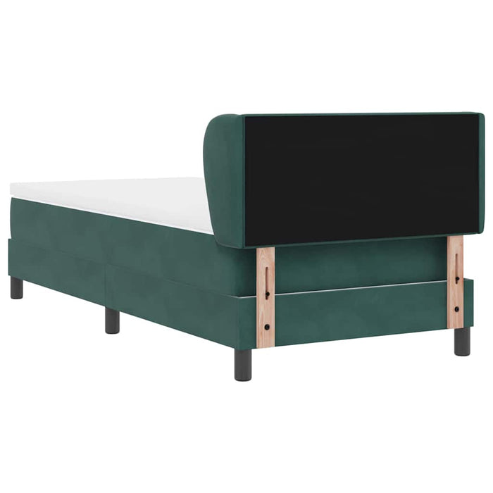 Pat cu arcuri cu headboard Verde închis 100 x 200 cm Catifea WALTI