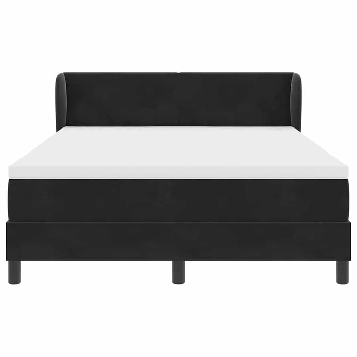 Pat cu arcuri cu saltea cu headboard Negru 140 x 190 cm Catifea - WALTI WALTI