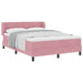 Pat cu arcuri cu saltea cu headboard Roz 140 x 190 cm Catifea - WALTI WALTI